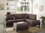 Sectional Sofa Chocolate Polyfiber Cushion Tufted Reversible 3pc Sectional Sofa, Chaise Ottoman Living Room Furniture HS00F6857-ID-AHD