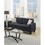 Living Room Furniture 2pc Sofa Set Black Polyfiber Tufted Sofa Loveseat w Pillows Cushion Couch Solid pine HS00F6903-ID-AHD
