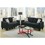 Living Room Furniture 2pc Sofa Set Black Polyfiber Tufted Sofa Loveseat w Pillows Cushion Couch Solid pine HS00F6903-ID-AHD