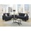 Living Room Furniture 2pc Sofa Set Black Polyfiber Tufted Sofa Loveseat w Pillows Cushion Couch Solid pine HS00F6903-ID-AHD