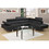 Black Color Sectional Living Room Furniture Faux Leather Adjustable Headrest Right Facing Chaise & Left Facing Sofa HS00F7310-ID-AHD