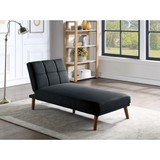 Black Polyfiber Adjustable Chaise Bed Living Room Solid Wood Legs Tufted Couch Hs00F8520-Id-Ahd