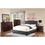 Modern Gorgeous Blue Grey Polyfiber Tufted Queen Size Bed 1pc Bedframe Upholstered Headboard Bedroom Furniture wooden Plywood HS00F9333Q-ID-AHD