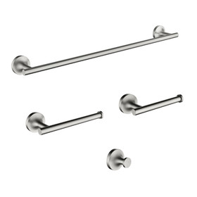 4-Piece Wall Mounted Bathroom Hardware Set in Brushed Nickel HS0850
