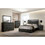 1x Nightstand Solid wood Warm Gray Sleek Modern Lines Chrome Trim Insert Contemporary Bedroom Furniture HS11CM7589N-ID-AHD