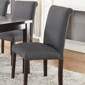 Transitional Blue Grey Polyfiber Chairs Dining Seating Set of 2 Chairs Hsesf00F1543