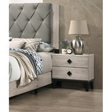 Bedroom Furniture Contemporary Look Cream Color Nightstand Drawers Bed Side Table Plywood Hsesf00F5456