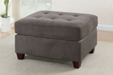 Cocktail Ottoman Waffle Suede Fabric Charcoal Color W Tufted Seats Ottomans Hardwoods Hsesf00F7119