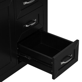 36" Bathroom Vanity with Sink Combo, Black Bathroom Cabinet with Drawers, Solid Frame and MDF Board JL000007AAB
