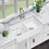 Ceramic White 33*18*10" Kitchen Double Basin Farmhouse Sink Rectangular Vessel Sink JY3318A