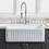 Fireclay 30" L x 18" W Farmhouse Kitchen Sink with Grid and Strainer JY8255WH