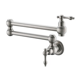 Pot Filler Faucet Wall Mount, with Double Joint Swing Arms Brushed Nickel Jyc33651Bn