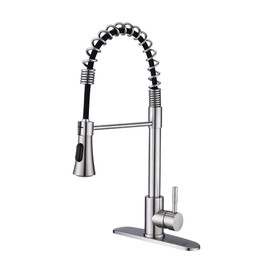 Commercial Kitchen Sink Faucet with Deck Plate Brushed Nickel Jyd0675Bn