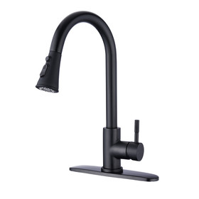 Pull Down Kitchen Faucet with Sprayer Stainless Steel Matte Black Jyd3411Mb