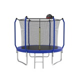8FT Trampoline with Basketball Hoop, ASTM Approved Reinforced Type Outdoor Trampoline with Enclosure Net K1163P147129