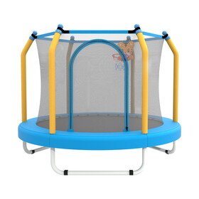 55-inch Trampoline for Kids Indoor & Outdoor Small Toddler Trampoline with Basketball Hoop