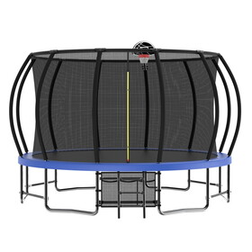 16FT Trampoline with Balance Bar, ASTM Approved Reinforced Type Outdoor Trampoline with Enclosure Net K1163S00061