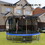 16FT Trampoline with Balance Bar, ASTM Approved Reinforced Type Outdoor Trampoline with Enclosure Net