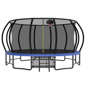 16FT Outdoor Trampoline for Kids and Adults, Pumpkin Trampolines with Curved Poles,Heavy Duty Trampoline Anti-Rust Coating ASTM Approval K1163S00074