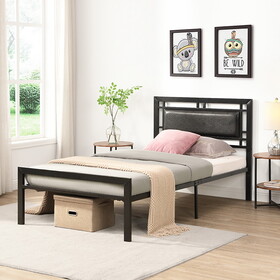 Twin Size metal bed Sturdy System Metal Bed Frame,Modern style and comfort to any bedroom,black K214122599