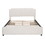 Upholstered Platform Bed with Stud Trim Headboard and Footboard and 4 Drawers No Box Spring Needed, Velvet Fabric, Queen Size (Beige) LP000124AAA