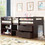 Twin Size Loft Bed with Two Shelves and Two Drawers (Antique Espresso) LP000281AAP