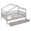 Full Size Wooden House Bed with Two Drawers,Gray LP000307AAE
