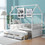 Twin size Wooden House Bed with Trundle and 3 Storage Drawers-White LP000541AAK