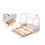 Twin size Wooden House Bed with Trundle and 3 Storage Drawers-White LP000541AAK