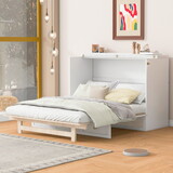 Full Size Murphy Bed with Large Drawers,White P-LP000677AAE