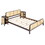 3 Pieces Rattan Platform Full Size Bed with 2 Nightstands,Walnut LP000753AAL