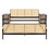 3 Pieces Rattan Platform Full Size Bed with 2 Nightstands,Walnut LP000753AAL