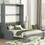 Queen Size Murphy Bed Wall Bed with Cushion,Gray LP000791AAE-1