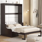 Queen Size Murphy Bed Wall Bed with Cushion,Espresso LP000791AAE