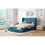 Queen Size Storage Bed Velvet Upholstered Platform Bed with Wingback Headboard and a Big Drawer (Blue) LP000814AAC