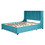 Queen Size Storage Bed Velvet Upholstered Platform Bed with Wingback Headboard and a Big Drawer (Blue) LP000814AAC