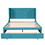 Queen Size Storage Bed Velvet Upholstered Platform Bed with Wingback Headboard and a Big Drawer (Blue) LP000814AAC