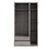 3-Door Mirror Wardrobe with 2 Drawers and Top Cabinet,Gray LP006005AAE