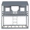Twin over Twin Bunk Bed Wood Bed with Roof, Window, Guardrail, Ladder (Gray)