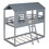Twin over Twin Bunk Bed Wood Bed with Roof, Window, Guardrail, Ladder (Gray)