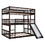 Full-Over-Full-Over-Full Triple Bed with Built-in Ladder and Slide, Triple Bunk Bed with Guardrails, Espresso LT000052AAP