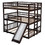 Full-Over-Full-Over-Full Triple Bed with Built-in Ladder and Slide, Triple Bunk Bed with Guardrails, Espresso LT000052AAP