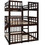 Full-Over-Full-Over-Full Triple Bed with Built-in Ladder and Slide, Triple Bunk Bed with Guardrails, Espresso LT000052AAP