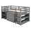 Low Study Twin Loft Bed with Cabinet and Rolling Portable Desk - Gray LT000113AAE