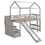 Twin Loft Bed with Two Drawers and Slide, House Bed with Slide, Gray LT000130AAE