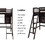 Twin size Loft Bed with Storage Shelves, Desk and Ladder, Espresso LT000140PAA