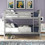 Full over Full Bunk Bed with Ladder for Bedroom, Guest Room Furniture-Gray LT000203AAE