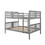 Full over Full Bunk Bed with Ladder for Bedroom, Guest Room Furniture-Gray LT000203AAE