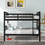 Full over Full Bunk Bed with Ladder for Bedroom, Guest Room Furniture-Espresso LT000203AAP