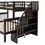 Stairway Twin-Over-Full Bunk Bed with Drawer, Storage and Guard Rail for Bedroom, Dorm, for Adults, Espresso color LT000219AAP